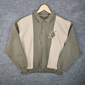 Vintage 90s Architect Golf Embroidered Colorblock Polo Sweatshirt